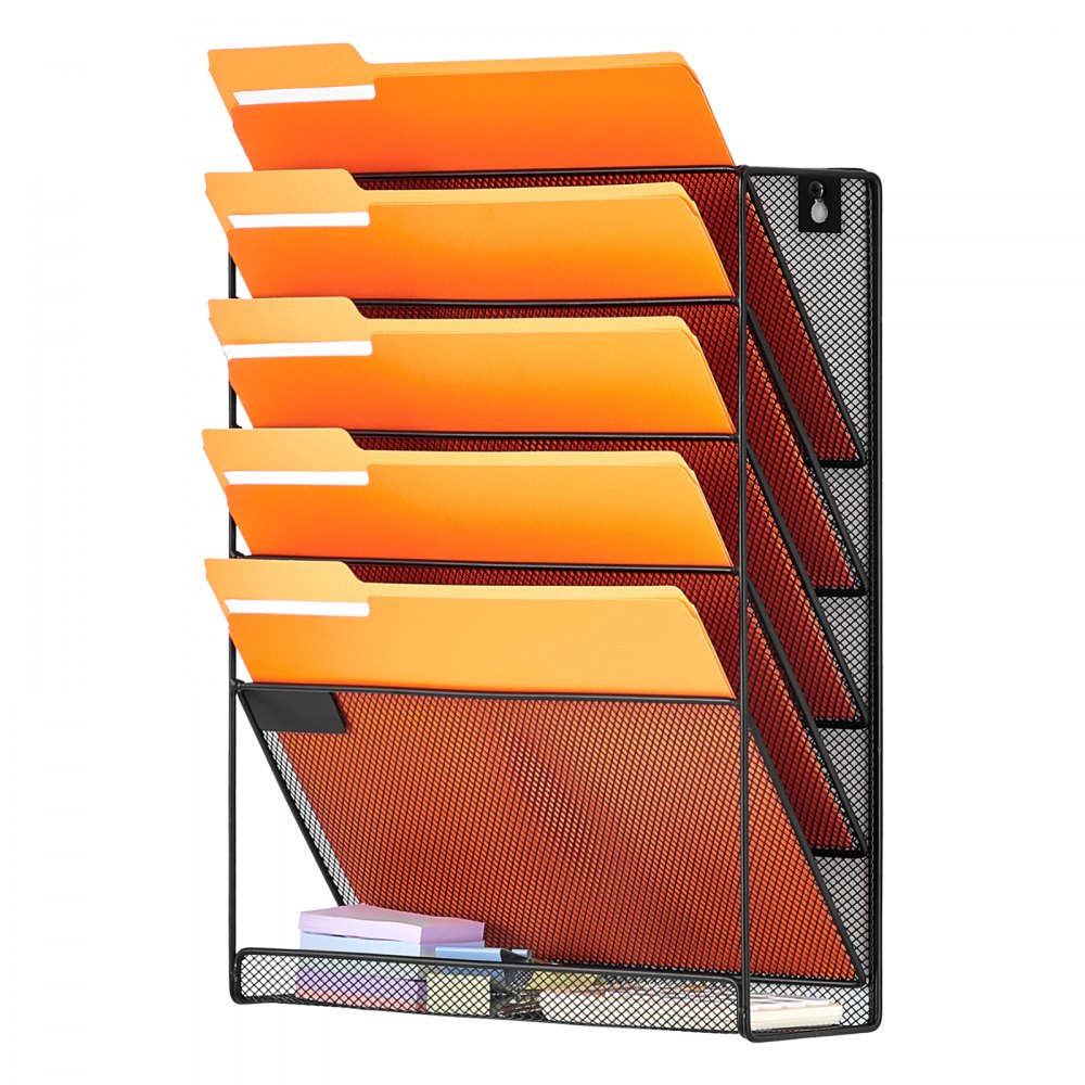 JLW009 - Wall-Mounted 6-Pocket Metal Document Organizer for Office Use