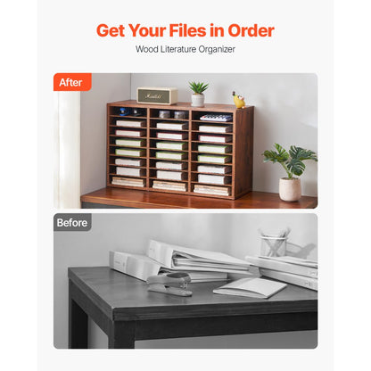 HZFC007 - 24-Compartment Desk Organizer, 10" x 11" for Clutter-Free Space