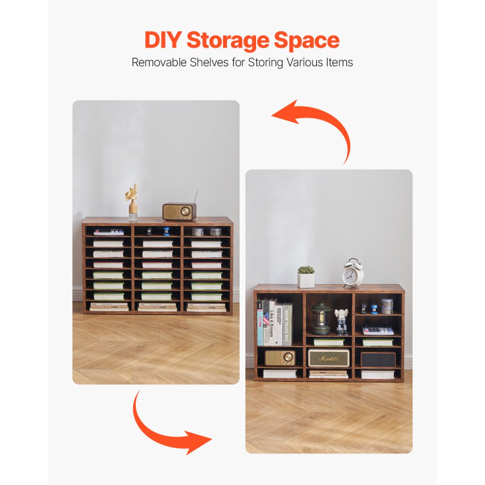 HZFC007 - 24-Compartment Desk Organizer, 10" x 11" for Clutter-Free Space