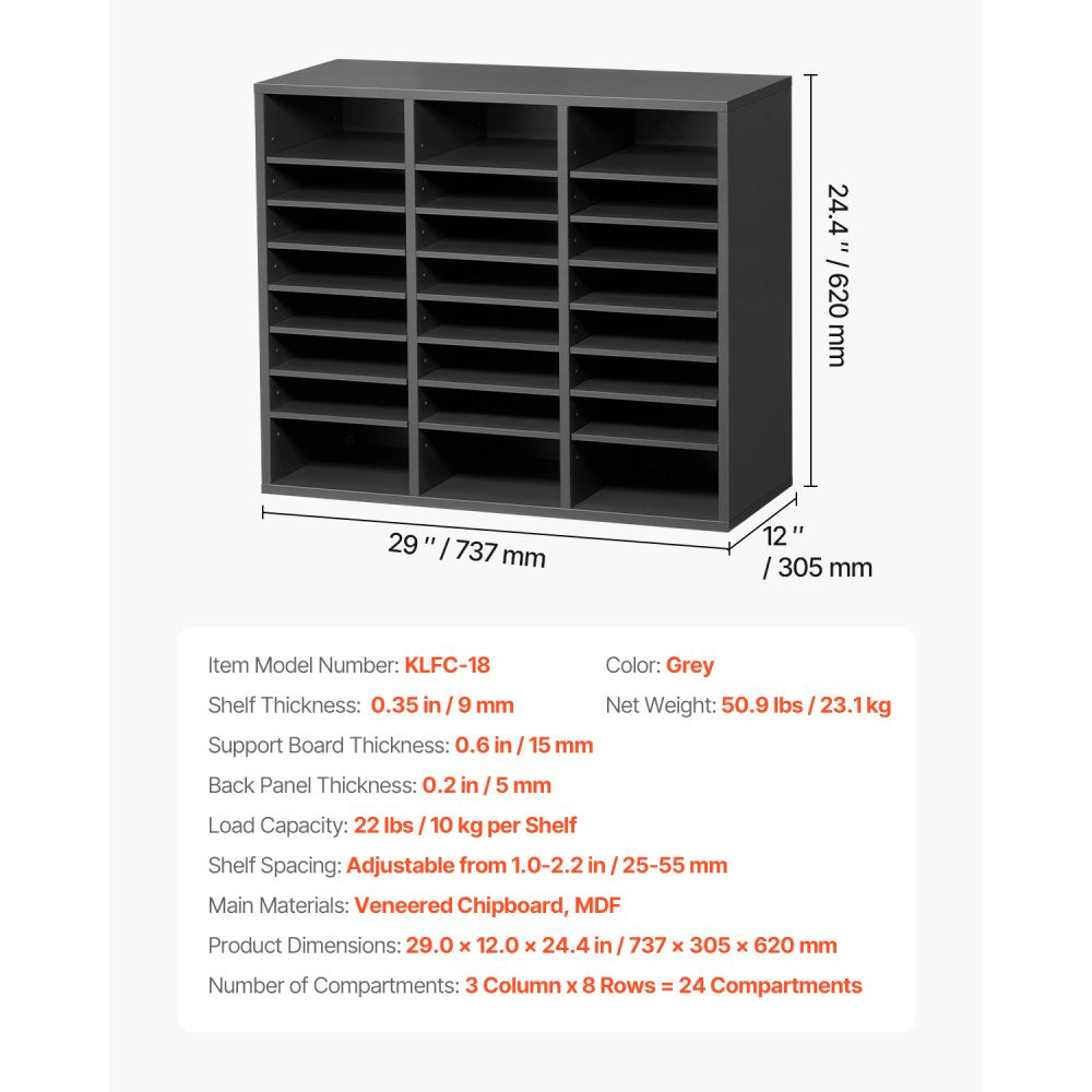 KLFC-18 - 24-Compartment Organizer for Office & Home, 9.2 x 11.1 Inches