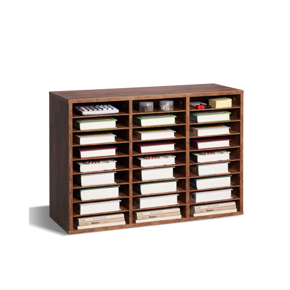 HZFC008-BN - 27-Compartment Literature Organizer with Adjustable Shelves