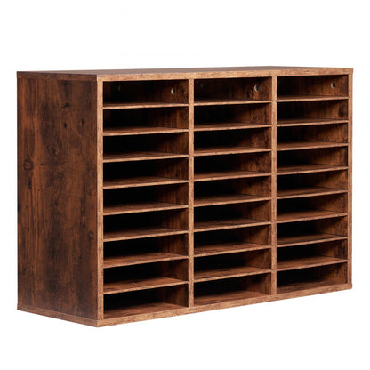 HZFC008-BN - 27-Compartment Literature Organizer with Adjustable Shelves