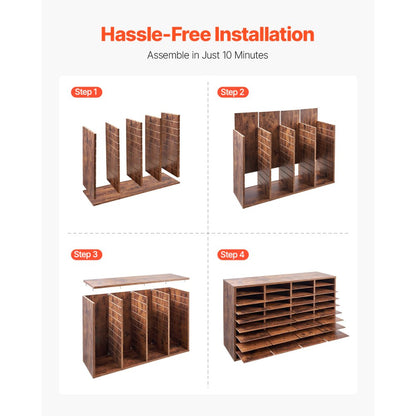 HZFC009 - 36-Compartment P2 Particle Board Literature Organizer