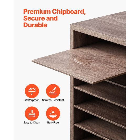 HZFC008-GY - 27-Compartment Organizer for Books and Documents, Durable Design