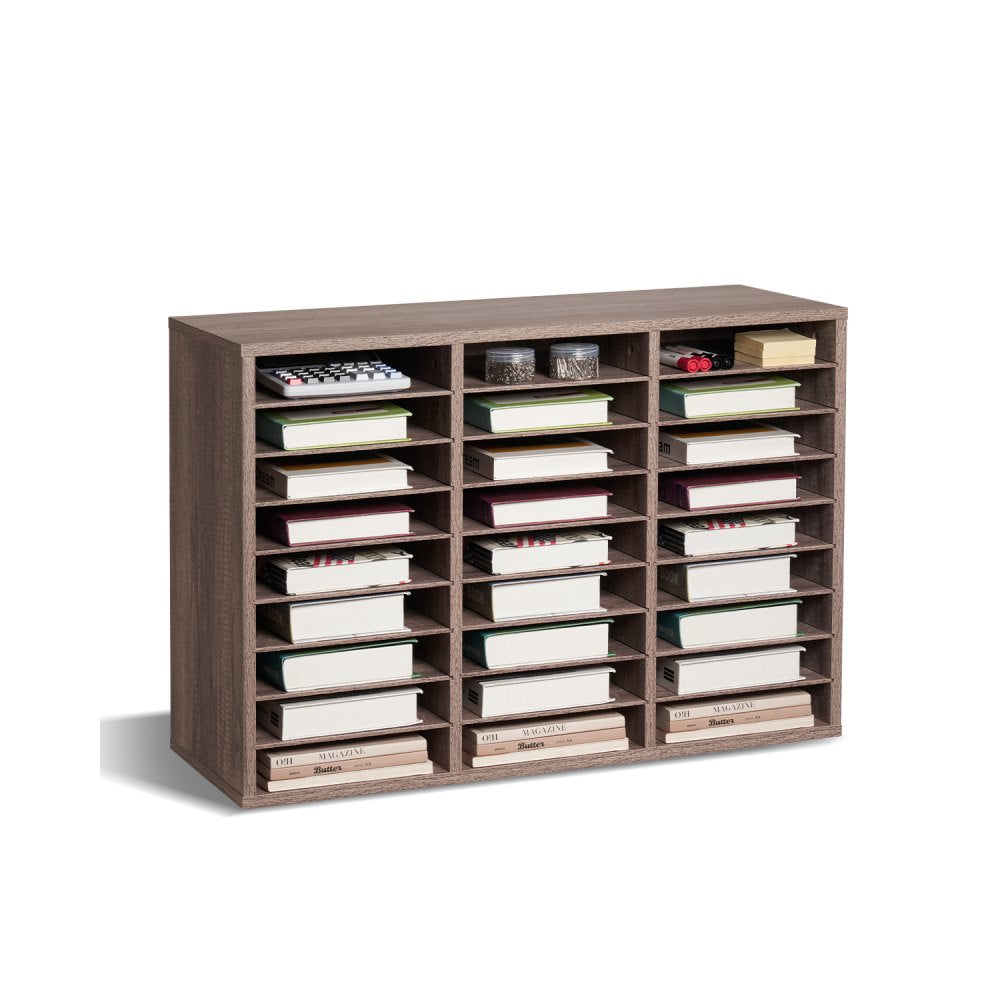 HZFC008-GY - 27-Compartment Organizer for Books and Documents, Durable Design