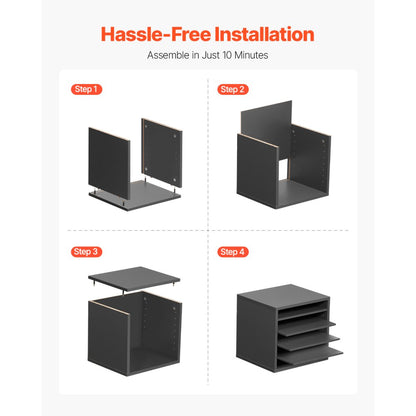 KLFC-16 - 5-Compartment Grey Literature Organizer for Workspace Decluttering