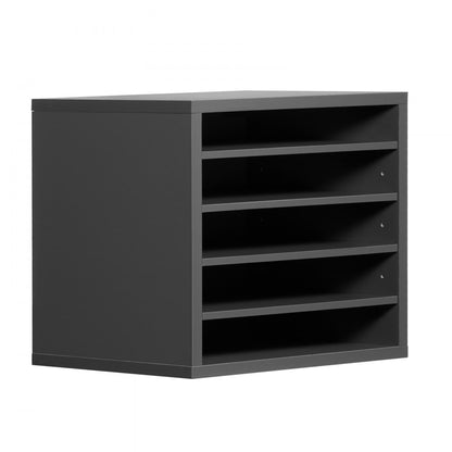 KLFC-16 - 5-Compartment Grey Literature Organizer for Workspace Decluttering
