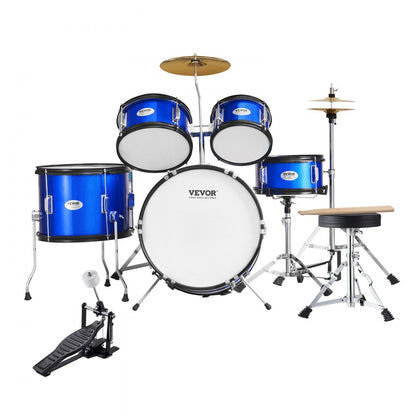 SH-002-BL - Vibrant 5-Piece Kids Drum Set with Throne and Cymbals