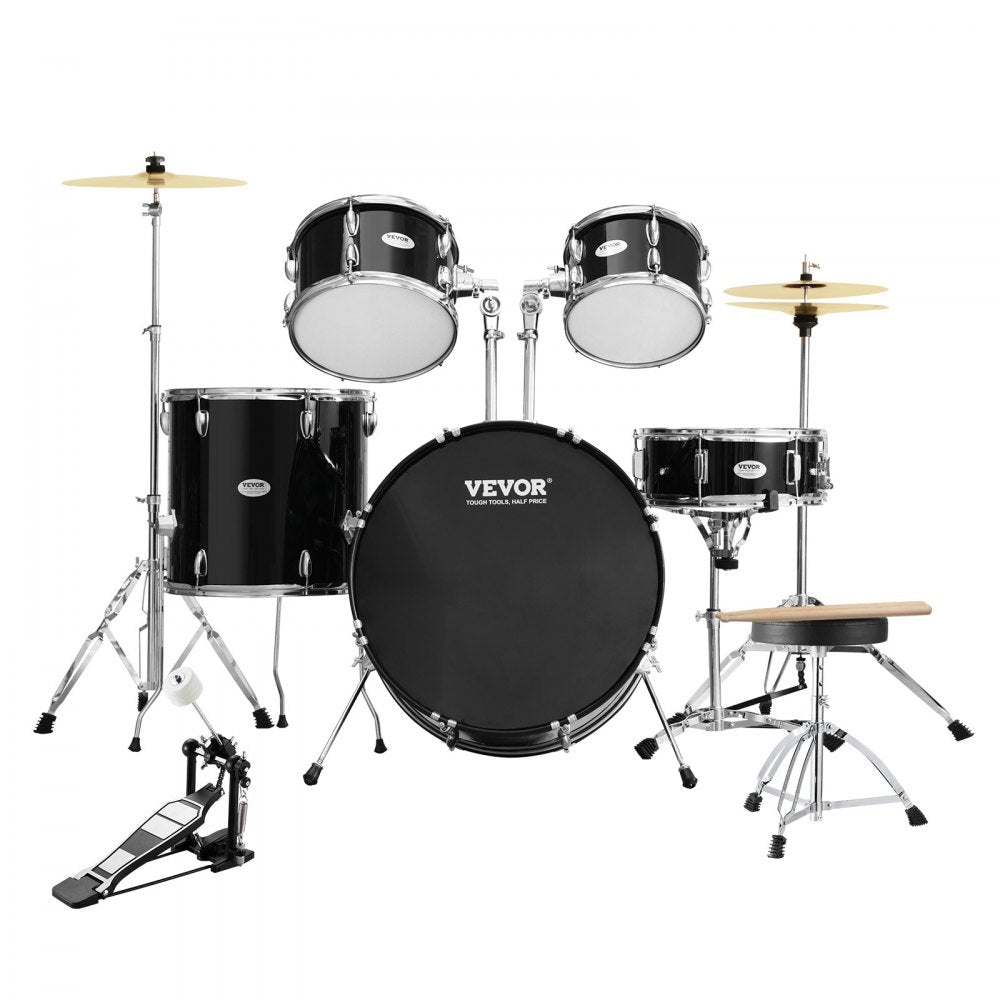 SH-003-BK - Complete 5-Piece Drum Set with 22" Bass and Accessories