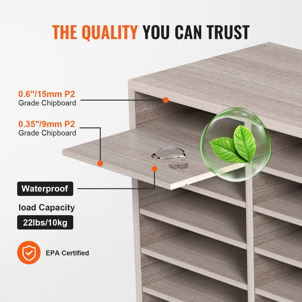 KLFC-13 - 27-Compartment MDF Organizer for Documents & Comics
