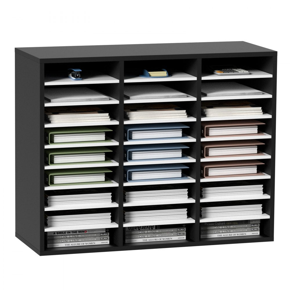 KLFC-12 - Versatile 27-Compartment MDF Literature Organizer with Adjustable Shelves