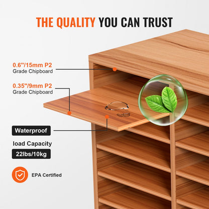 KLFC-15 - 27-Compartment MDF Literature Organizer with Adjustable Shelves