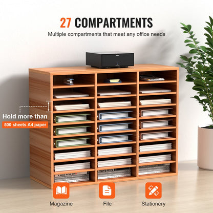 KLFC-15 - 27-Compartment MDF Literature Organizer with Adjustable Shelves