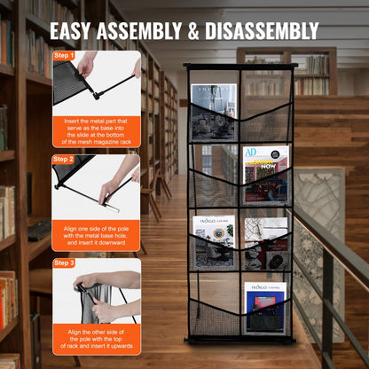ZG-WSZLJ - Durable 4-Tier Aluminum Brochure Stand for Versatile Use