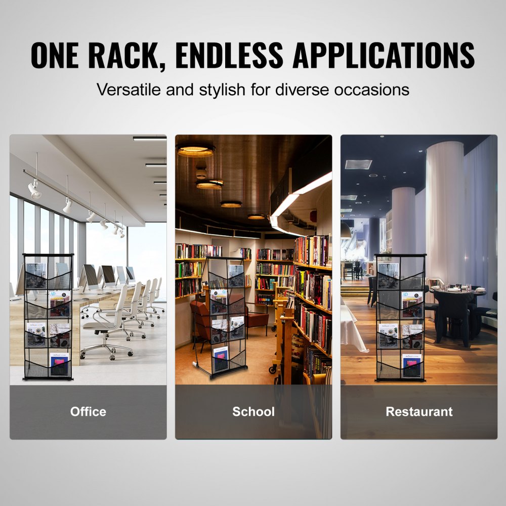 ZG-WSZLJ - Durable 4-Tier Aluminum Brochure Stand for Versatile Use