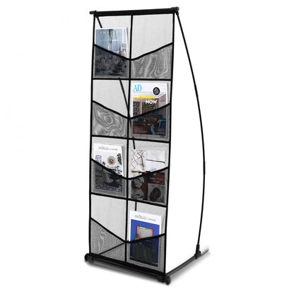 ZG-WSZLJ - Durable 4-Tier Aluminum Brochure Stand for Versatile Use