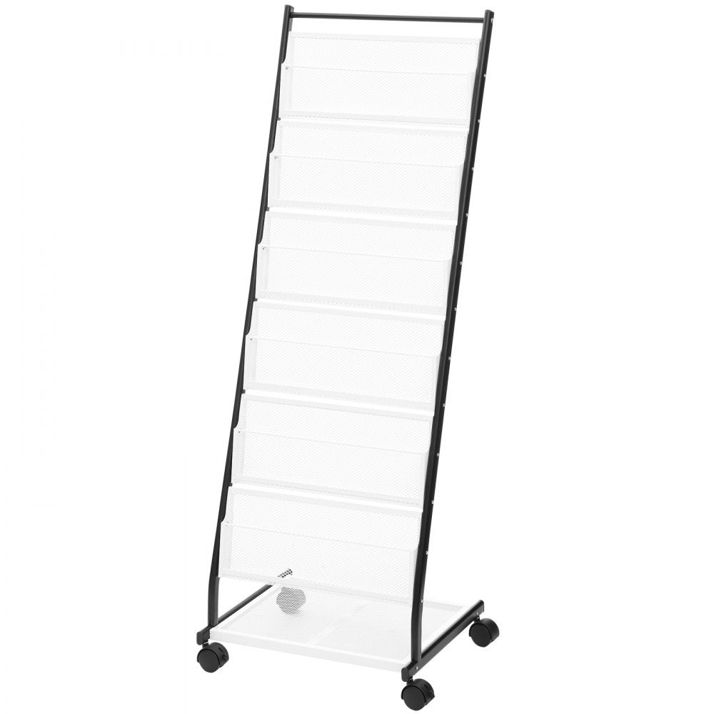 HS-Z18 - 6-Tier Acrylic Brochure Display Rack with Adjustable Dividers