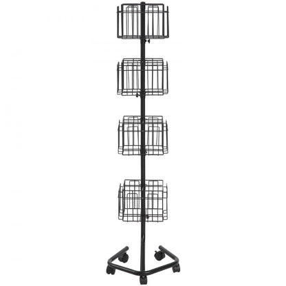 HS-Z27 - 32-Pocket Rotating Brochure Stand with Wheels