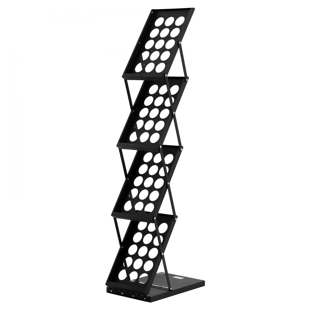 ZG-TSZLJ - Durable 4-Tier Foldable Magazine Display Rack with Stability