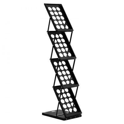 ZG-TSZLJ - Durable 4-Tier Foldable Magazine Display Rack with Stability