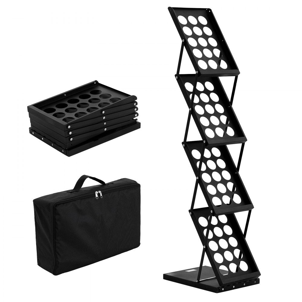 ZG-TSZLJ - Durable 4-Tier Foldable Magazine Display Rack with Stability