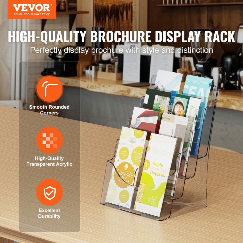 861 - Premium Acrylic Brochure Holder for 8.5 x 11 inch Displays
