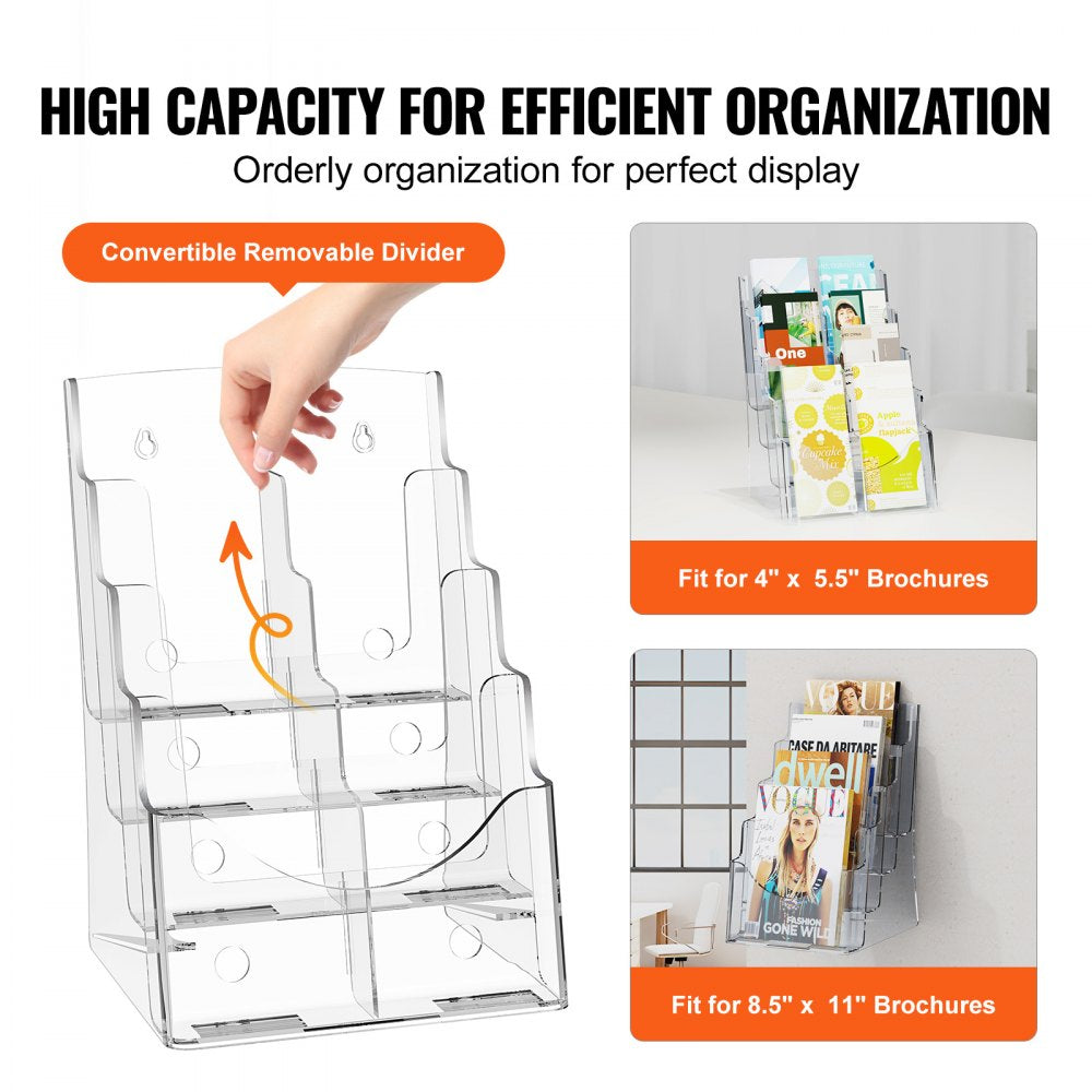 861 - Premium Acrylic Brochure Holder for 8.5 x 11 inch Displays