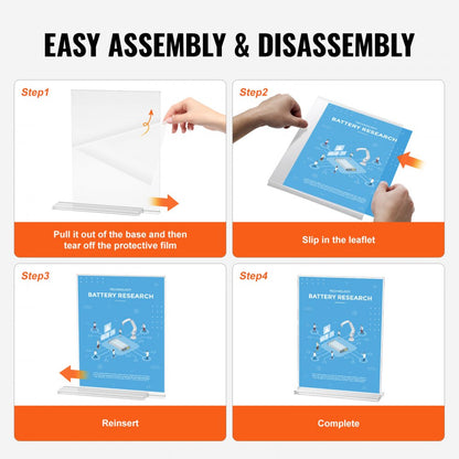 8706 - 8.5x11 Acrylic Sign Holder, Pack of 6, Double-Sided Display