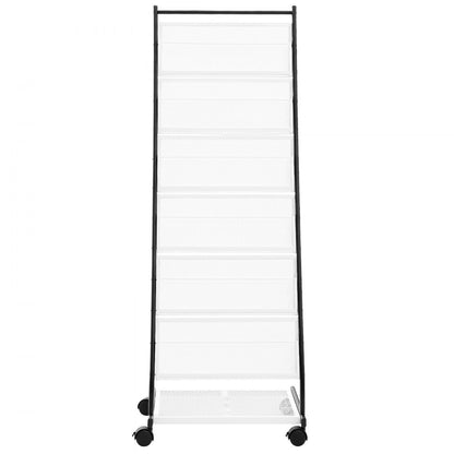 HS-Z18 - VEVOR 6-Tier Rolling Brochure Display Rack for A4 Magazines
