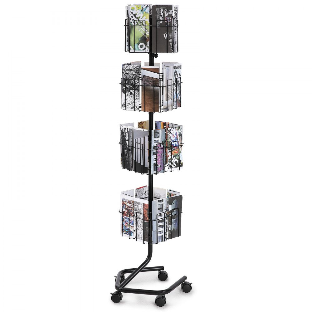 HS-Z27 - 32-Pocket Rotating Brochure Display Rack with Wheels