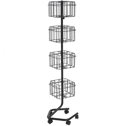 HS-Z27 - 32-Pocket Rotating Brochure Display Rack with Wheels