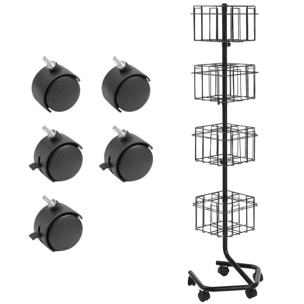 HS-Z27 - 32-Pocket Rotating Brochure Display Rack with Wheels