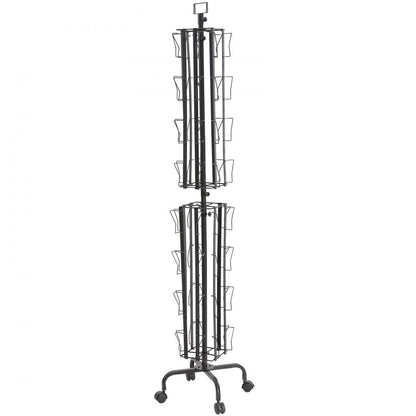 HS-Z26 - 32-Pocket Spinning Greeting Card Display Rack with Wheels