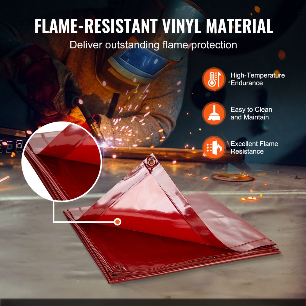 XU-2307 - 6' x 6' Flame-Resistant Welding Curtain for Safety & Protection