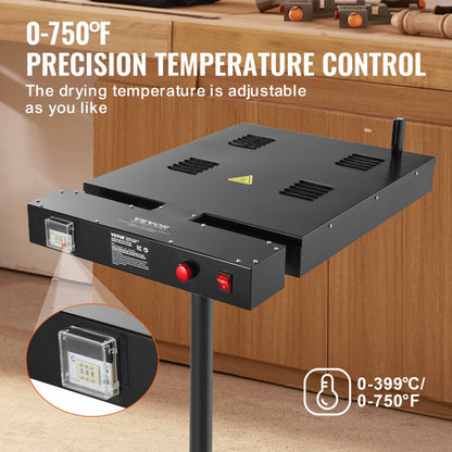 QY18CWKSHGJV1 - VEVOR 18"x18" Pro Flash Dryer, 2000W with Adjustable Height