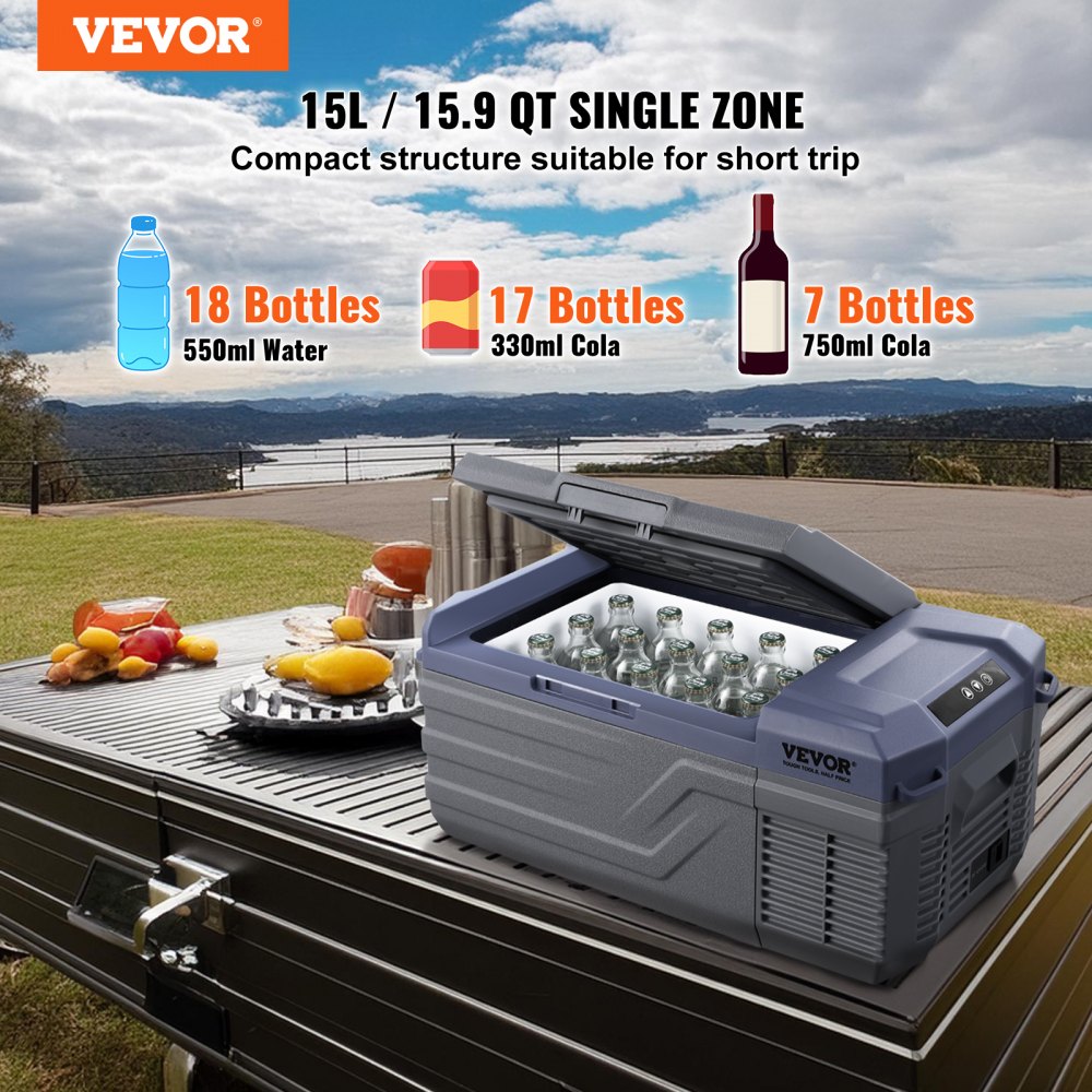NL15 - 15L Portable Car Fridge Freezer with Bluetooth Control