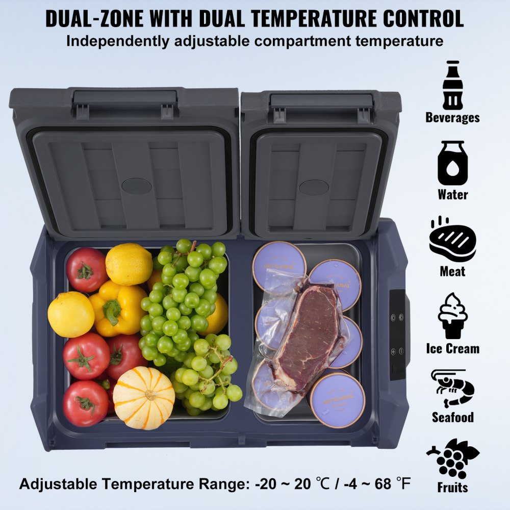 NLD45 - 32L Dual Zone Car Fridge with Bluetooth Control and -20°C Cooling