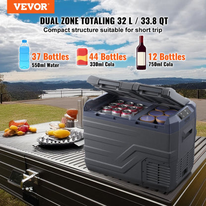 NLS45 - 32 L Dual-Zone Portable Car Fridge with Compressor Cooling