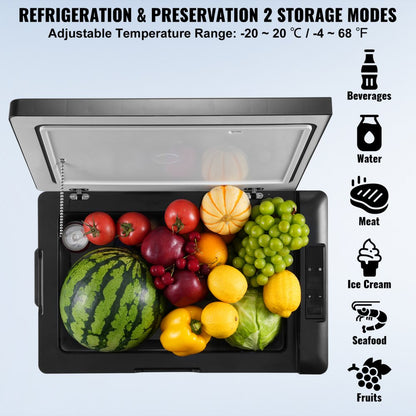 C75 - 70L Portable Car Refrigerator with LED Screen & Bluetooth Control