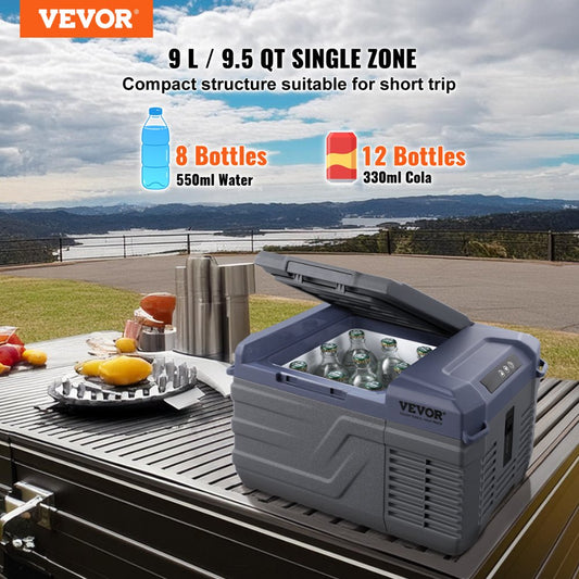 NL9 - 9L Portable Car Refrigerator Freezer with Bluetooth & Quick Cooling