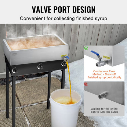 ZFQ-42L - 11.2 Gallon Stainless Steel Maple Syrup Evaporator Pan