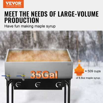 ZFQ-132L - 35 Gallon 304 Stainless Steel Maple Syrup Evaporator Pan