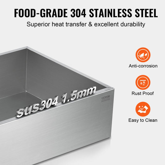 ZFQ-132L - 35 Gallon 304 Stainless Steel Maple Syrup Evaporator Pan