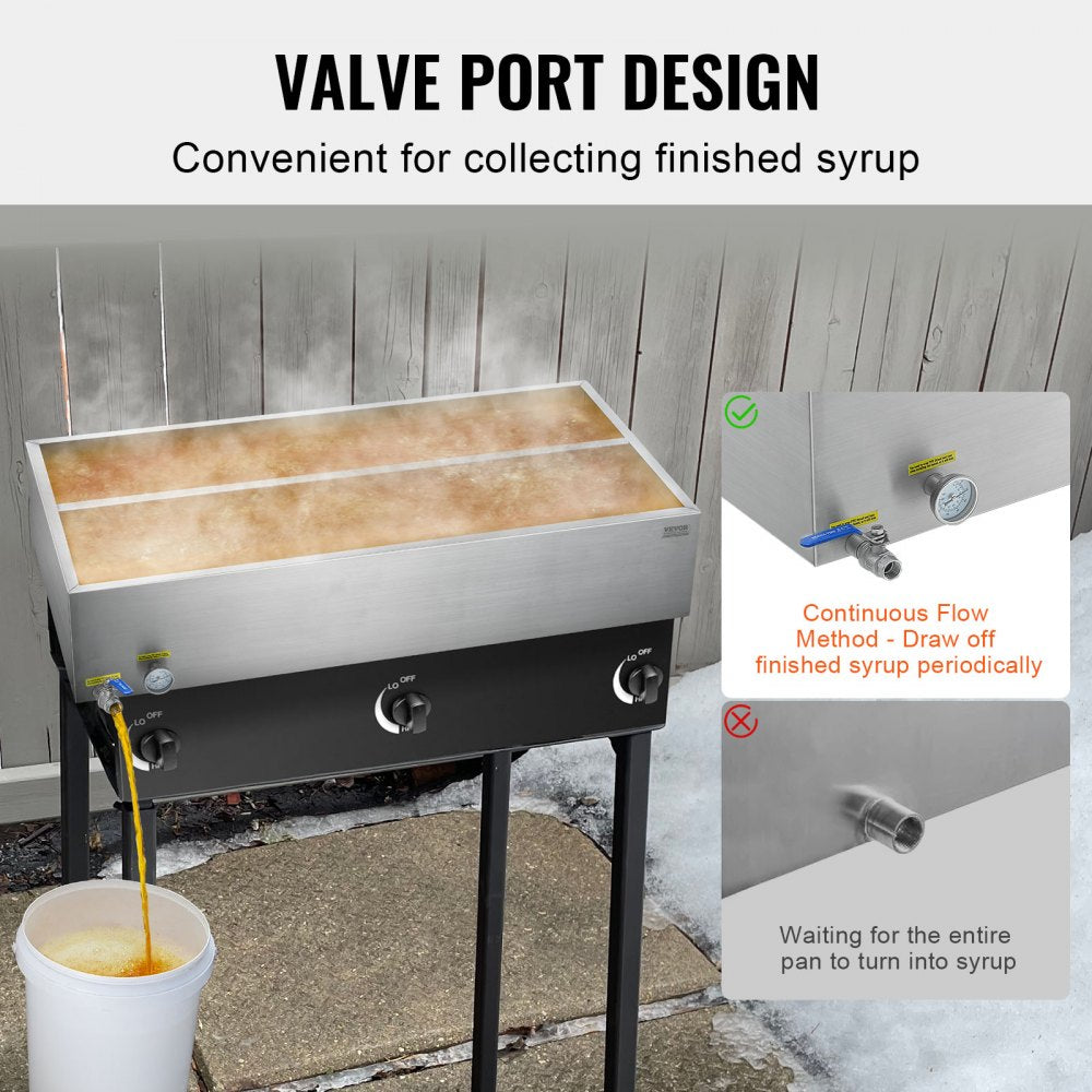 ZFQ-178L-T - 47-Gallon Stainless Steel Maple Syrup Evaporator with Thermometer