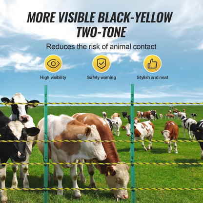 HTSS2 - 1640ft High-Visibility Electric Fence Wire for Livestock Protection
