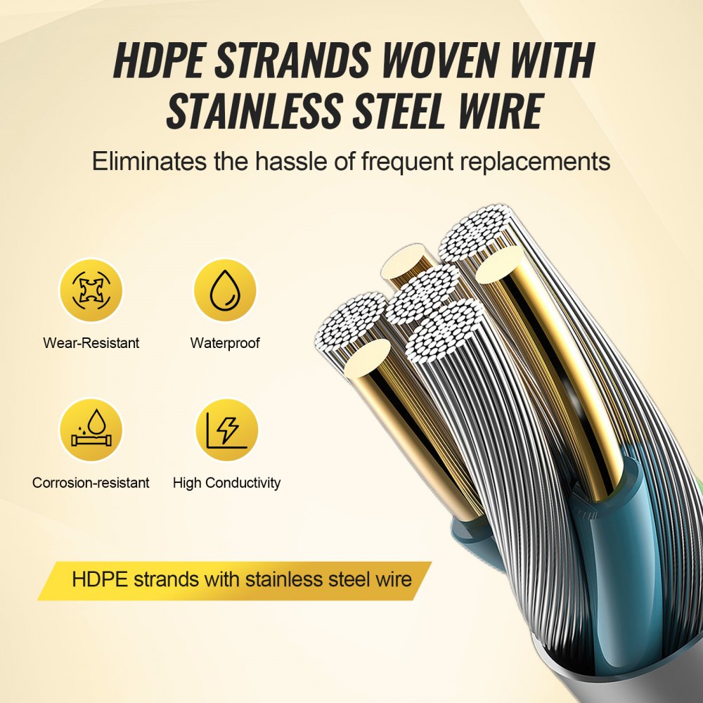 HTSS4 - 3366ft UV Resistant Electric Fence Wire for Livestock Protection