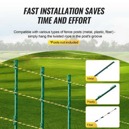 HTSS4 - 3366ft UV Resistant Electric Fence Wire for Livestock Protection