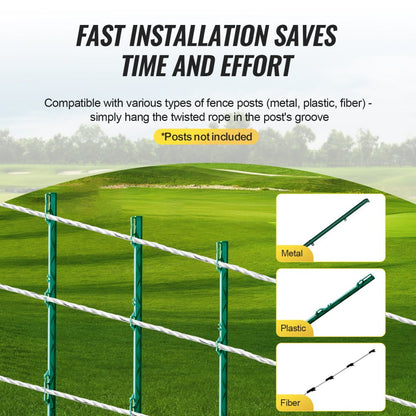 HTSS5 - 656ft High-Visibility Electric Fencing Wire for Livestock Safety