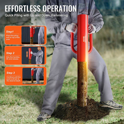 HXDZ-2.7 - Heavy Duty 2.7" Steel Fence Post Driver with Ergonomic Handle