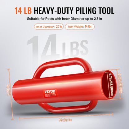 HXDZ-2.7 - Heavy Duty 2.7" Steel Fence Post Driver with Ergonomic Handle